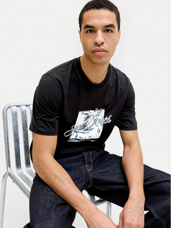 Jack & Jones Jack & Jones Tricou Honolulu 12288088 Negru Regular Fit