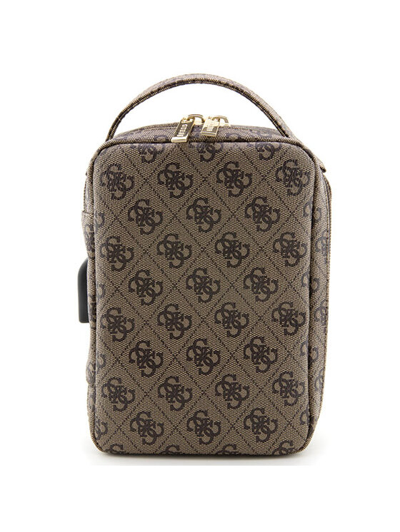 Guess Guess Etui na telefon 4G Printed Stripes Brązowy