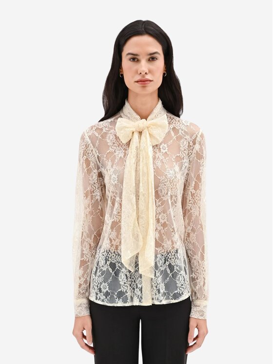 Rinascimento Rinascimento Πουκάμισο Camicia in pizzo Μπεζ Regular Fit