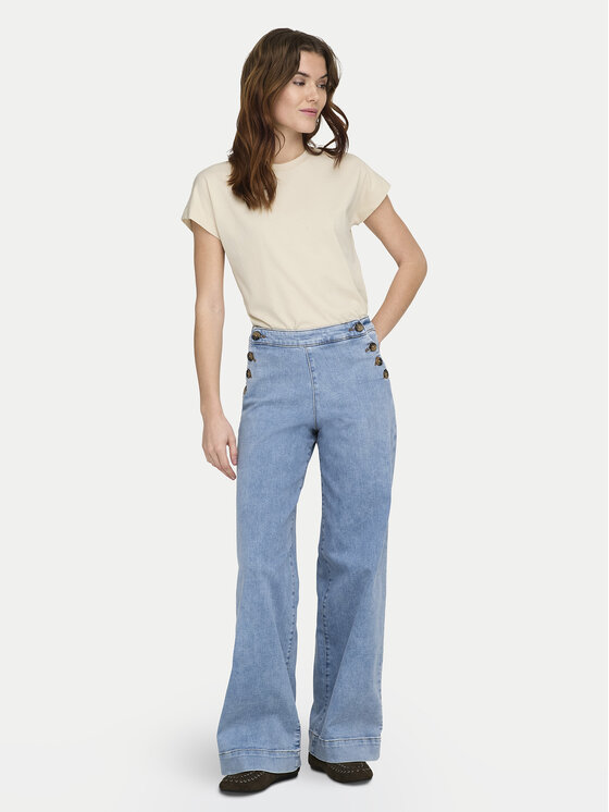ONLY ONLY T-Shirt Erica 15308926 Beżowy Oversize
