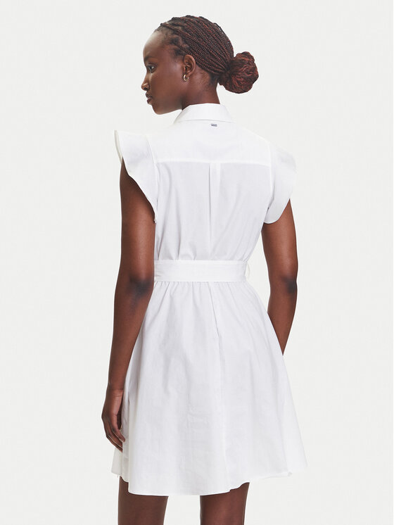 Fracomina Fracomina Kleid für den Alltag FR23SD1027W40001 Weiß Regular Fit
