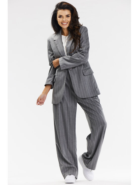 Awama Awama Dámské kalhoty A677 Šedá Basic Fit