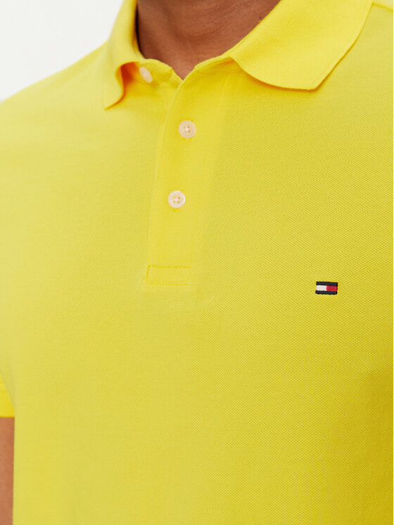 Tommy Hilfiger Tommy Hilfiger Тениска с яка и копчета 1985 MW0MW17771 Жълт Slim Fit