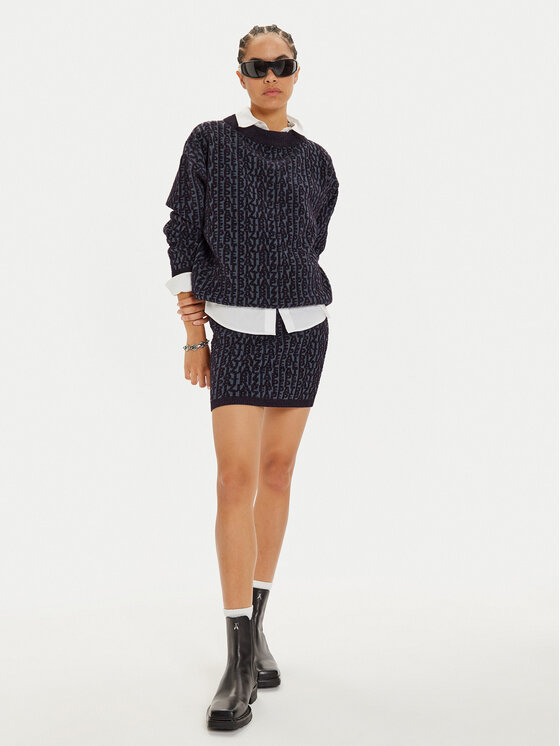 Patrizia Pepe Patrizia Pepe Mini krilo 2G0986 K210 Mornarsko modra Regular Fit