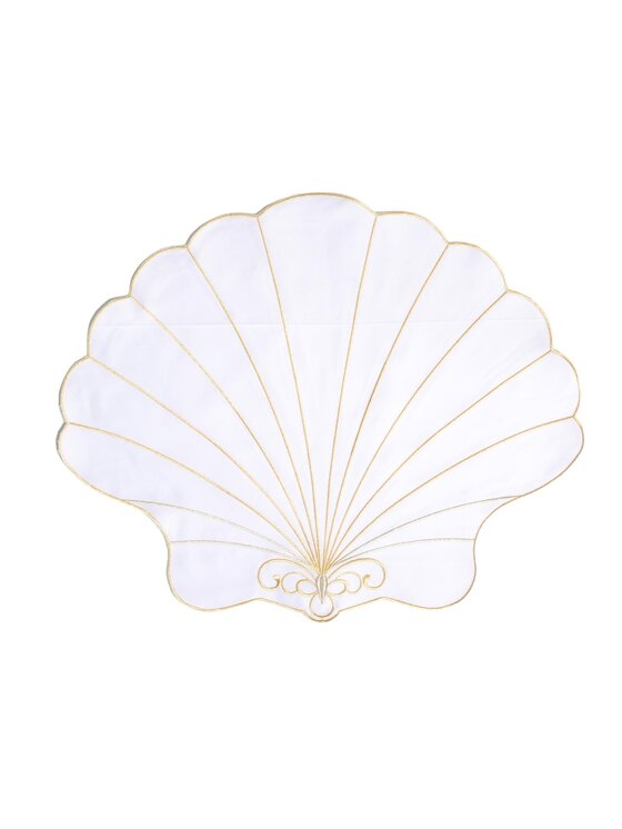 Roseberry Home Roseberry Home Podkładka na stół Haftowane Seashell w kształcie muszli Czarny