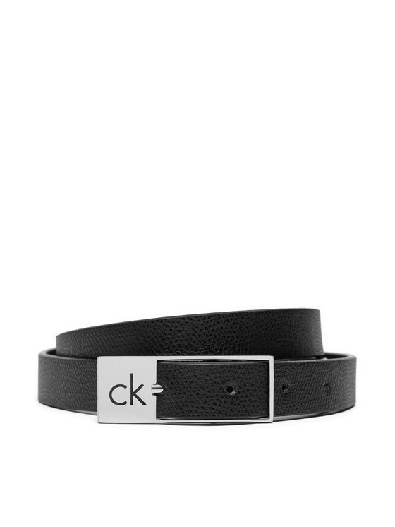 Calvin Klein Ženski Pas Ck Cut Square Buckle 2.0_Caviar K60K612864 Črna