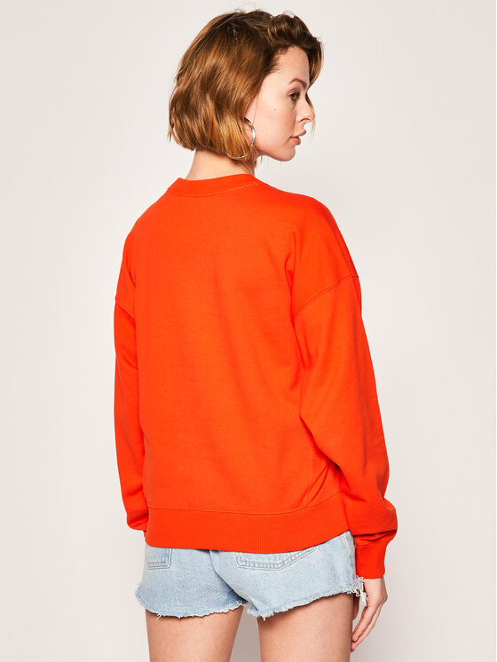 Felpa Vintage Script Logo 112640 Rosso Custom Fit