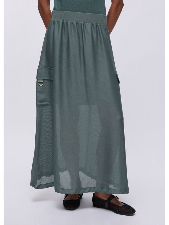 Liu Jo Liu Jo Gonna midi TA6232T290A76009 Verde Regular Fit