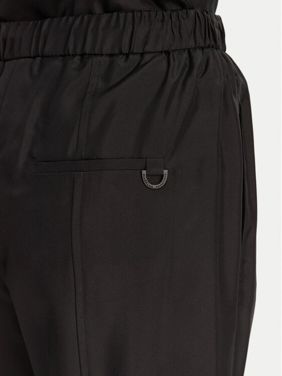 Marella Marella Kalhoty z materiálu Abetaia 2513131095 Černá Relaxed Fit