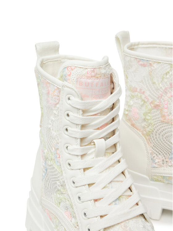 Buffalo Buffalo Scarponcini Aspha Rld Bloom 1622576 Bianco