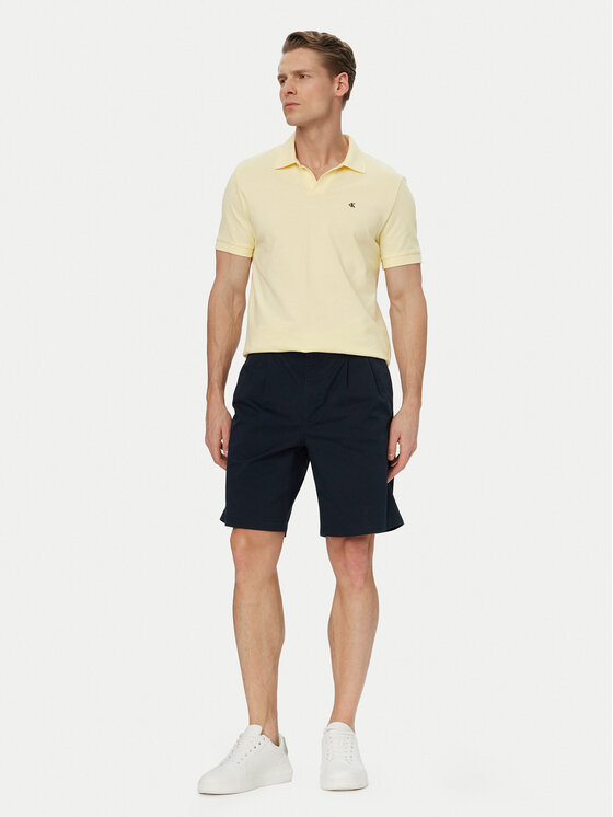 Calvin Klein Jeans Calvin Klein Jeans Тениска с яка и копчета LV04RF215G Светложълт Regular Fit