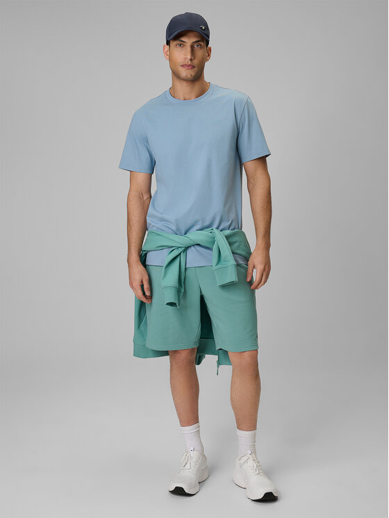 4F 4F Szorty sportowe BASIC+ Turkusowy Regular Fit
