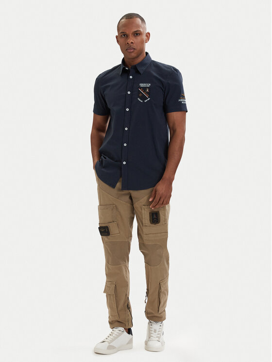 Aeronautica Militare Aeronautica Militare Cămașă 261CA1326UCT03288 Bleumarin Regular Fit