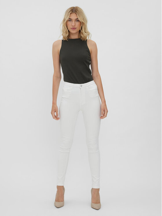 Vero Moda Vero Moda Džinsai Sophia 10262685 Balta Skinny Fit