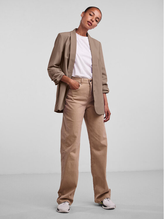 Pieces Pieces Marynarka 17090996 Beżowy Regular Fit
