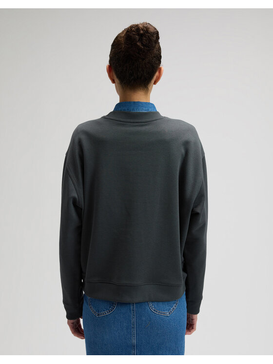 Lee Lee Bluza LOGO CREW SWS Czarny Regular Fit