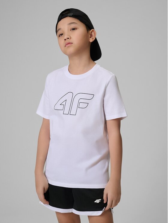 4F 4F T-shirt 4FJRSS26TTSHM3599-10S Bianco Regular Fit