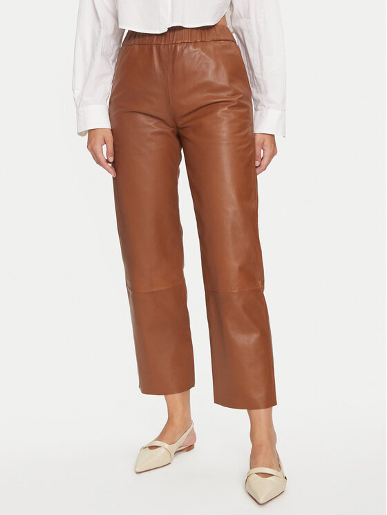 Serge Pariente Serge Pariente Nahkpüksid Sarah Pant Pruun Regular Fit