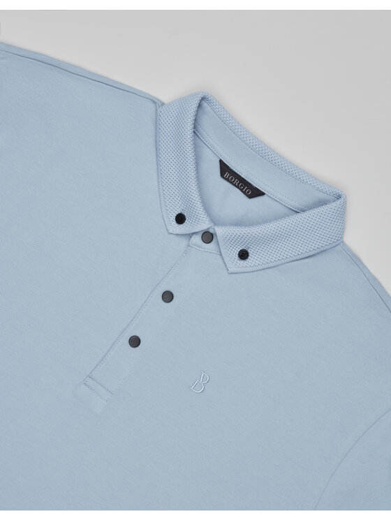 Borgio Borgio Polo Matteo 01 Niebieski Classic Fit