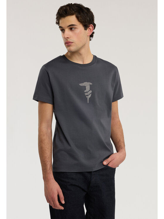 Trussardi Trussardi T-Shirt G0438000095N023 Srebrny Regular Fit