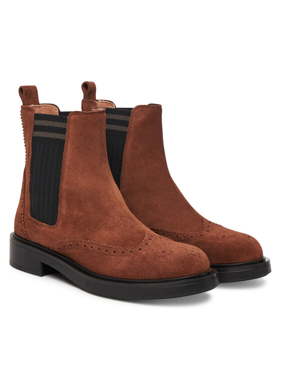 Pollini Pollini Kotníková obuv s elastickým prvkem SA21163G0NTF0217 Hnědá
