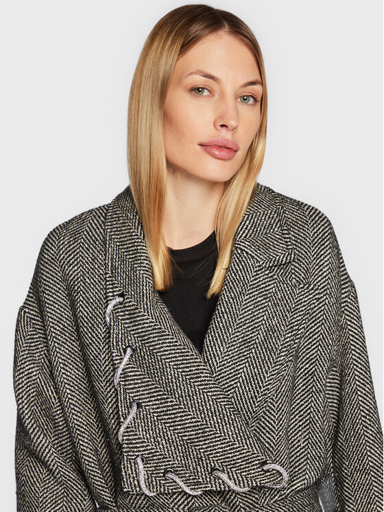 TWINSET TWINSET Kabát pro přechodné období 222AP237A Šedá Regular Fit
