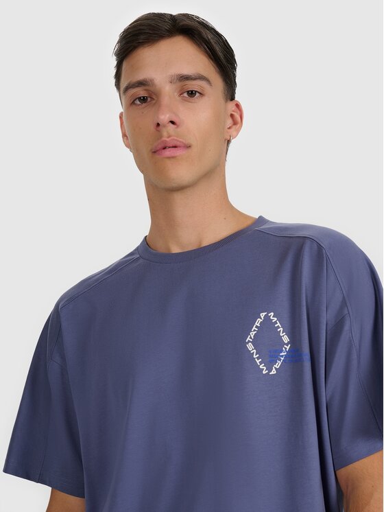 4F 4F T-Shirt 4FWAW25TTSHM2401-32S Niebieski Oversize