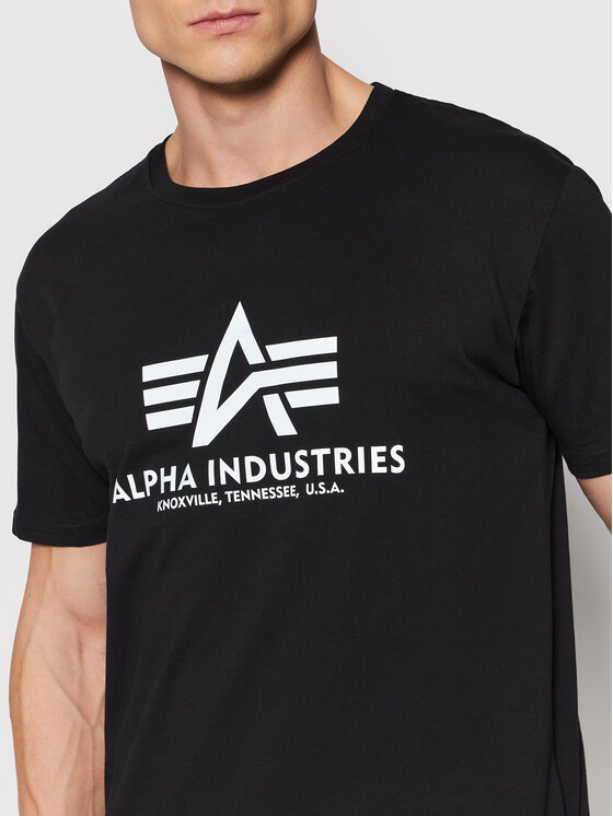 Alpha Industries Alpha Industries Tričko Basic Reflective Print 100501RP Čierna Regular Fit