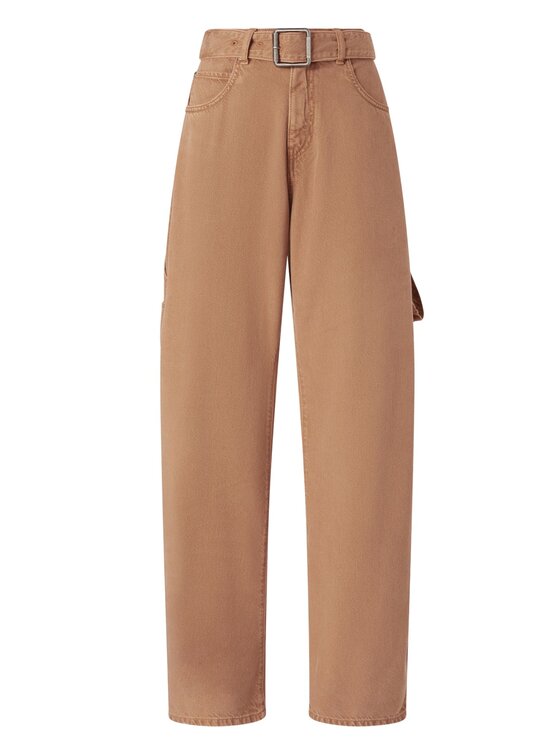 PINKO PINKO Bryczesy Eloisette belt egg Beżowy Regular Fit