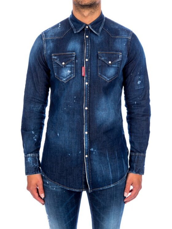 Dsquared2 Dsquared2 Koszula S74DM0421 S30341 Niebieski Regular Fit