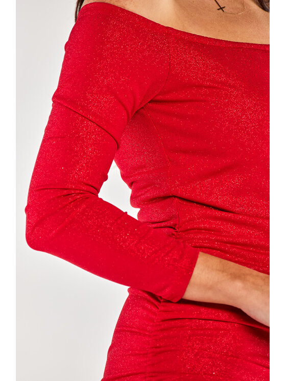 Awama Awama Sukienka wieczorowa A550 Czerwony Basic Fit