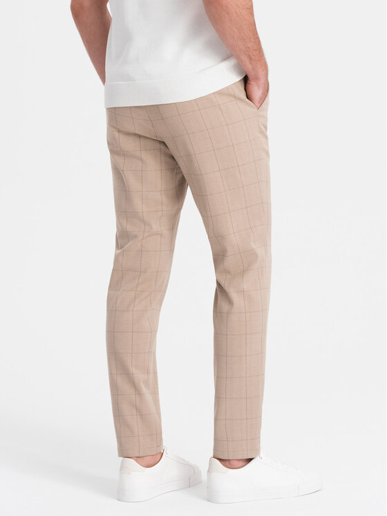 Ombre Ombre Chino kalhoty OM-PACP-0187 Béžová Regular Fit