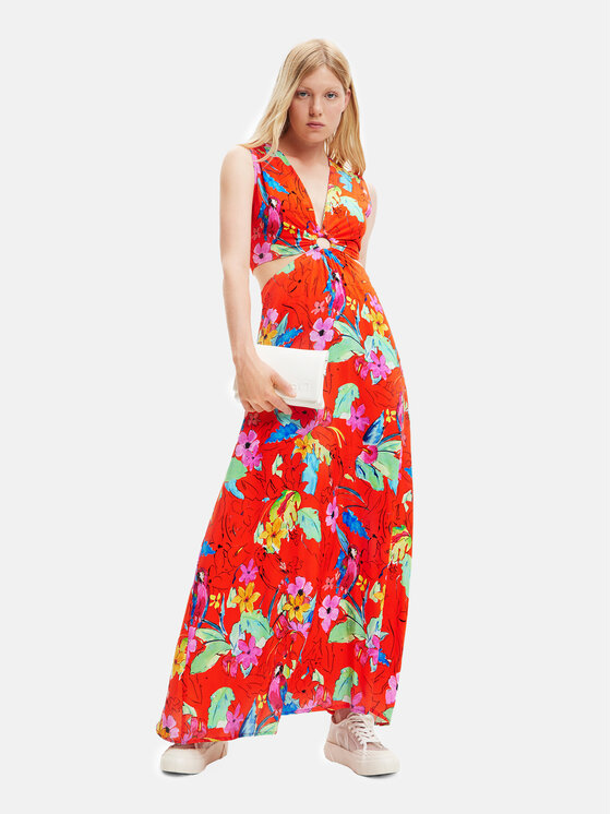 Desigual Desigual Sukienka letnia 23SWVW73 Czerwony Regular Fit