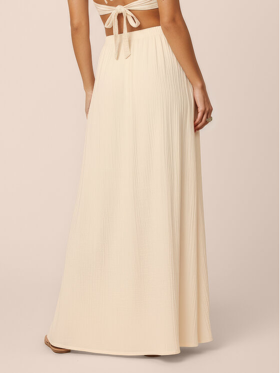 Hottie Hot Hottie Hot Gonna maxi letnia boho SUNA Écru Regular Fit