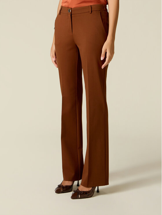 Oltre Oltre Pantaloni di tessuto P04FR009411N022 Marrone Skin Fit