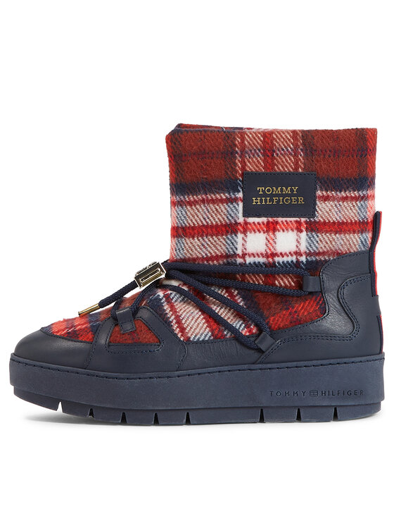 Tommy Hilfiger Tommy Hilfiger Cizme de zăpadă Tartan Snowboot FW0FW07612 Albastru