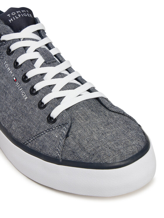 Tommy Hilfiger Tommy Hilfiger Tenisky Th Hi Vulc Low Core Chambray FM0FM05389 Modrá