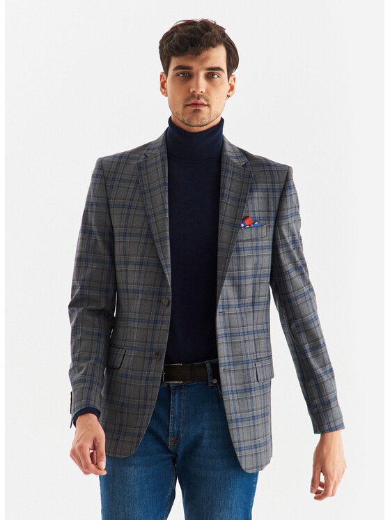 Pako Lorente Pako Lorente Marynarka P22WP-3G-033 Szary Slim Fit