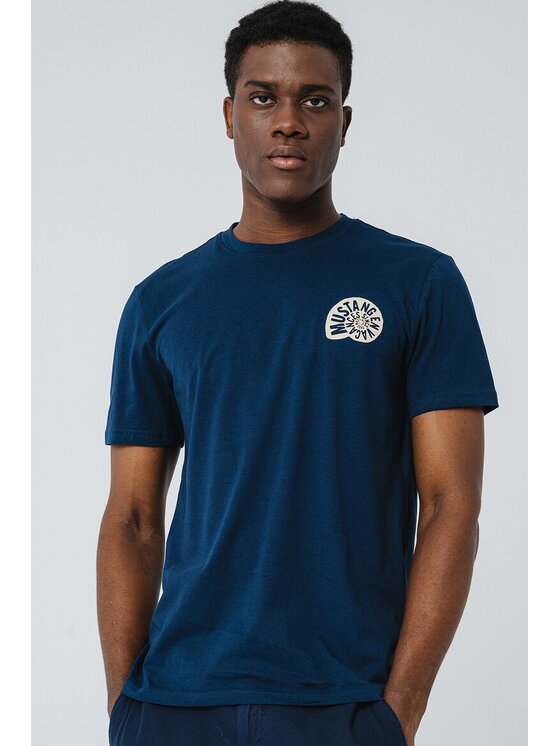 Mustang Mustang T-Shirt Style Austin Niebieski Regular Fit