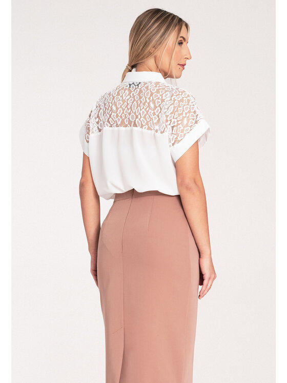FIGL FIGL Blúzka M1073 Biela Regular Fit