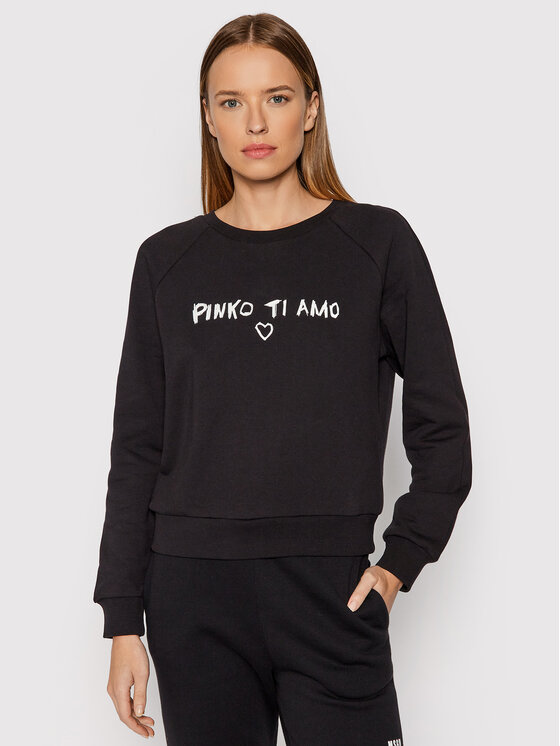Pinko Felpa Miliaro 1G16JE Y6GE Nero Regular Fit Modivo