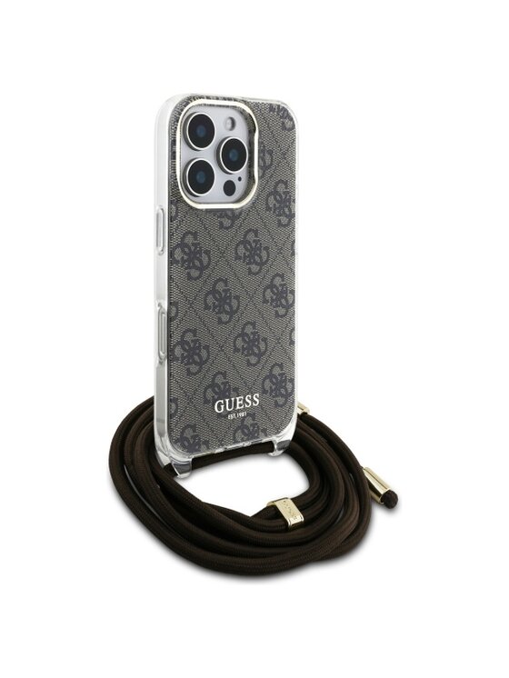 Guess Guess Etui na telefon Apple iPhone 16 Pro Brązowy