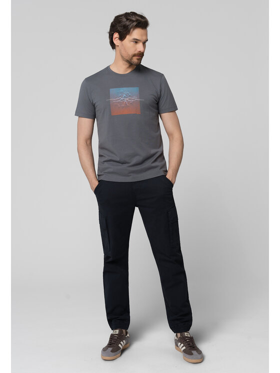 Volcano Volcano T-Shirt T-MOUNTI Szary Regular Fit