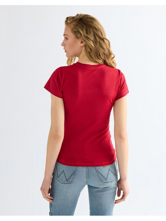 Wrangler Wrangler T-Shirt SHRUNKEN BAND TEE Czerwony Slim Fit