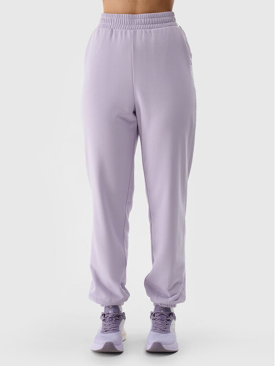 4F 4F Spodnie dresowe EASY WEAR Fioletowy jasny Regular Fit