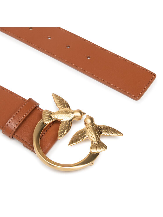 PINKO Pinko Pasek Damski Love Berry Simply Waist Belt PE 21 PLT01 1H20VX Y6XF Brązowy