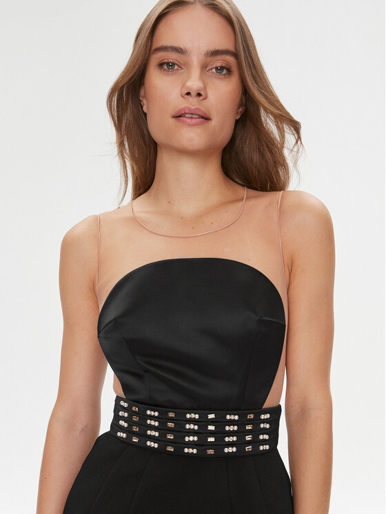 Elisabetta Franchi Elisabetta Franchi Sukienka koktajlowa AB-443-37E2-3681 Czarny Slim Fit
