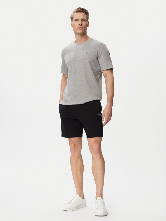 BOSS BOSS Футболка Waffle 50535891 Сірий Regular Fit