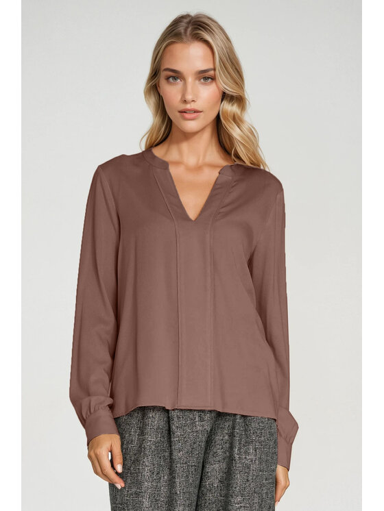 NIFE NIFE Halenka B196 Hnědá Regular Fit
