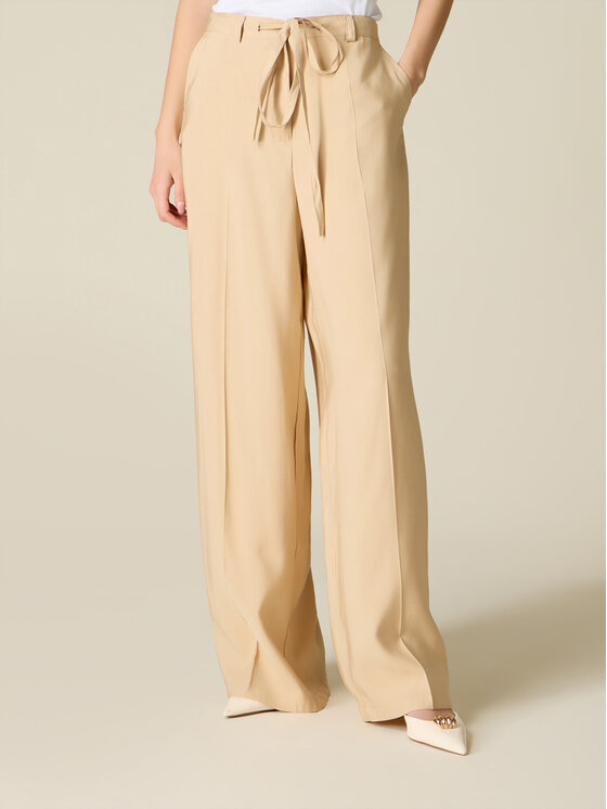 Oltre Oltre Pantaloni di tessuto P008R008932N002 Crema Baggy Fit